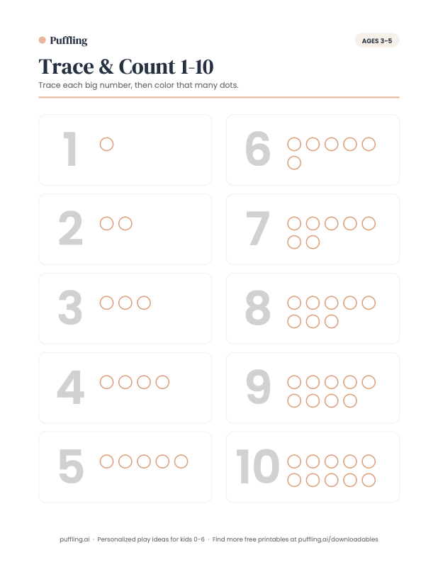 Trace & Count 1-10